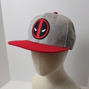 Marvel Deadpool Snapback Hat Cap Grey Red Black OS